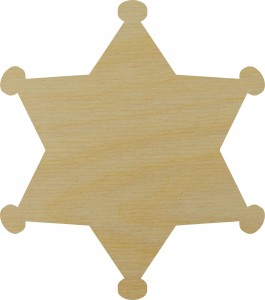Gwiazda szeryfa z drewna scrapbooking Scrapki 5cm