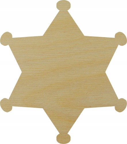 Gwiazda szeryfa z drewna scrapbooking Scrapki 5cm