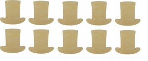 Kapelusz 3 drewniany scrapki ozdoba 3cm 10szt