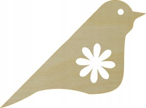 PTAK PTASZEK PTASZKI DREWNIANE Kwiatek Scrapki 5cm