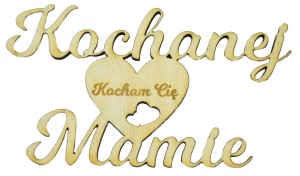 Drewniane litery dzień matki Kochanej Mamie 15cm