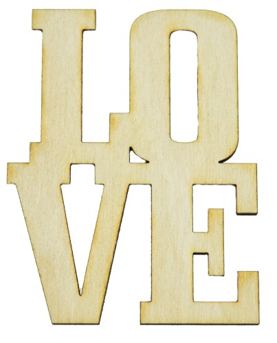 Drewniany napis LOVE scrapki literki 10cm