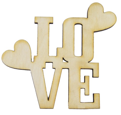 Drewniany napis LOVE serca scrapki literki 15cm