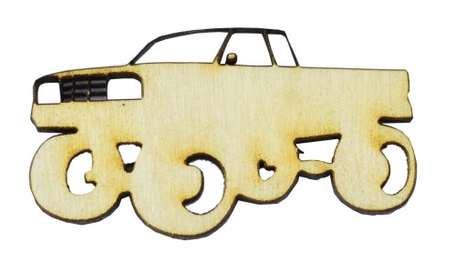Drewniane scrapki MONSTER TRUCK 5cm decoupage