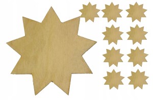 Gwiazda złożona z drewna scrapki święta 3cm 10szt