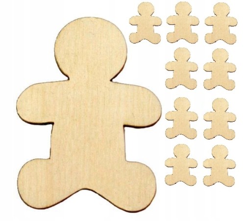 Pierniczek z drewna zawieszka święta 3cm 10szt