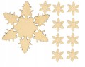 Śnieżynka z drewna zawieszka święta 3cm 10sztuk