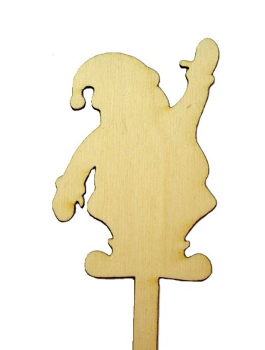 Mikołaj na patyku EKO ozdoba decoupage 10cm