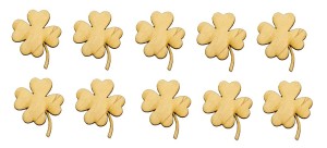 Drewniany dekor koniczyna 3cm (10szt)