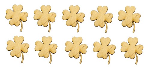 Drewniany dekor koniczyna 3cm (10szt)