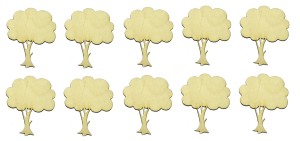 Drewniany dekor drzewo 3cm (10szt)