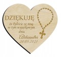 Podziękowanie dla gości Komunia Serduszko z aniołkiem różańcem mix