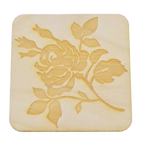 Podkładka pod kubek Róża 2 EKO drewno decoupage