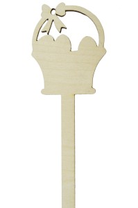 Topper drewniany Koszyczek Wielkanocny dekoracja na święta 