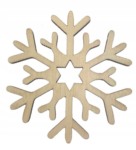 Śnieżynka drewniana decoupage święta sklejka 7,5cm