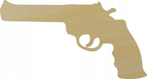 Rewolwer z drewna DREWNIANY DUŻY sklejka 30cm