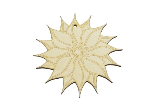 Drewniany kwiat grawerowany 20cm SW5 Dekory