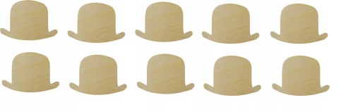 Kapelusz 1 drewniany scrapki ozdoba 3cm 10szt
