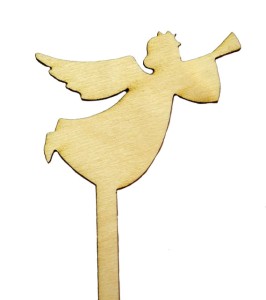 Aniołek na patyku z drewna święta 10cm