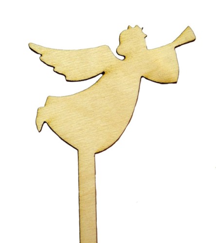 Aniołek na patyku z drewna święta 10cm