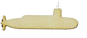 Drewniane scrapki ŁÓDŹ PODWODNA 20cm decoupage