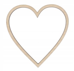 Drewniana obręcz baza do makram 30cm serce