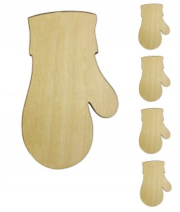 Rękawiczki drewniane święta Decoupage 5szt 7,5cm