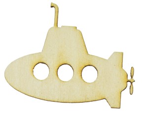 Drewniana ozdoba scrapbooking ŁÓDŹ PODWODNA 15cm