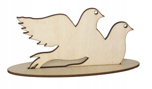 Drewniane gołębie na podstawce Chrzest Pierwsza Komunia Święta