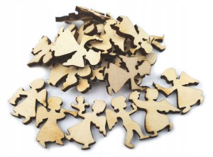 DREWNIANE ANIOŁKI ŚWIĘTA 24 szt x 2,5 cm Anioł