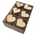 ZESTAW SERCA 60szt 3cm decoupage serce ślub dekor