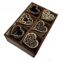 ZESTAW SERCA 60szt 3cm serce MIX dekor decoupage