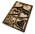 ZESTAW SERCA 30szt 5cm serduszka Decoupage ozdoba