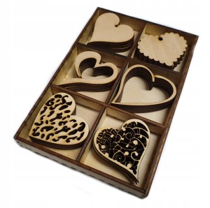 ZESTAW SERCA 30szt 5cm serduszka Decoupage ozdoba