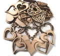 Zestaw Drewniane serca MIX 100szt 2cm Decoupage