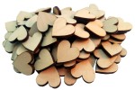 Drewniane serca 7,5 cm 50 szt ze sklejki z otworem do decoupage