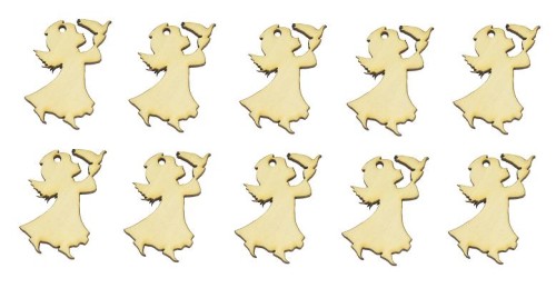 Aniołki Anioł Drewniany Święta Decoupage 10szt 3cm