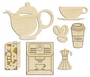 Zestaw ozdób drewnianych do dekoracji- Barista
