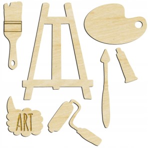 Zestaw ozdób drewnianych do dekoracji- Artysta