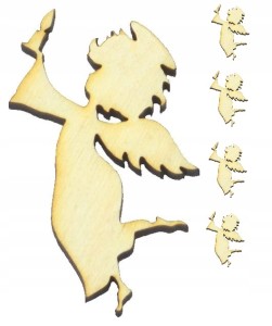 Aniołek ozdoba Drewniana święta sklejka 5cm 5szt