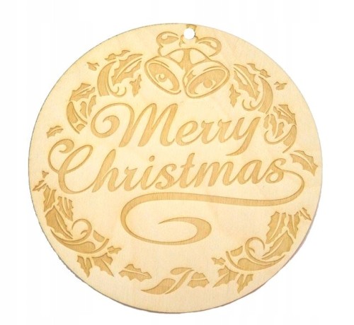 Bombka szyld Merry Christmas zawieszka sklejka30cm