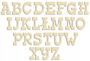 Litery Alfabet sklejka decoupage scrapki 2,5cm 75