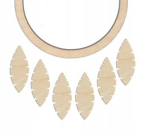 Pióro Piórko zawieszka do łapacza snów 6cm 6szt