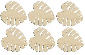 Drewniane podkładki pod kubek 6 szt monstera