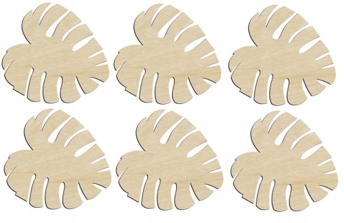 Drewniane podkładki pod kubek 6 szt monstera