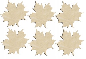 Drewniane podkładki pod kubek podstawki 6 szt liść