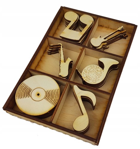ZESTAW MUZYKA 30szt 5cm ozdoby drewniane