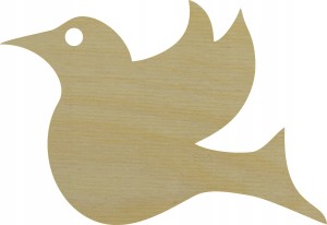 Ptaszek drewniany ZAWIESZKA 20cm DECOUPAGE SKLEJKA