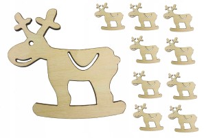Renifery drewniane sklejka Decoupage 10szt 5cm