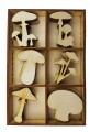 ZESTAW GRZYBY, 30szt 5cm ozdoby drewniane